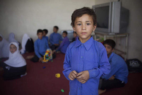 school15 Bilal, 5, a deaf and mute Afghan child looks on as he attends an orientation class at the National deaf school on the eastern outskirts of the capital Kabul, on June 21, 2017.